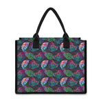Colorful Tropical Leaves Pattern Print Canvas Tote Bag