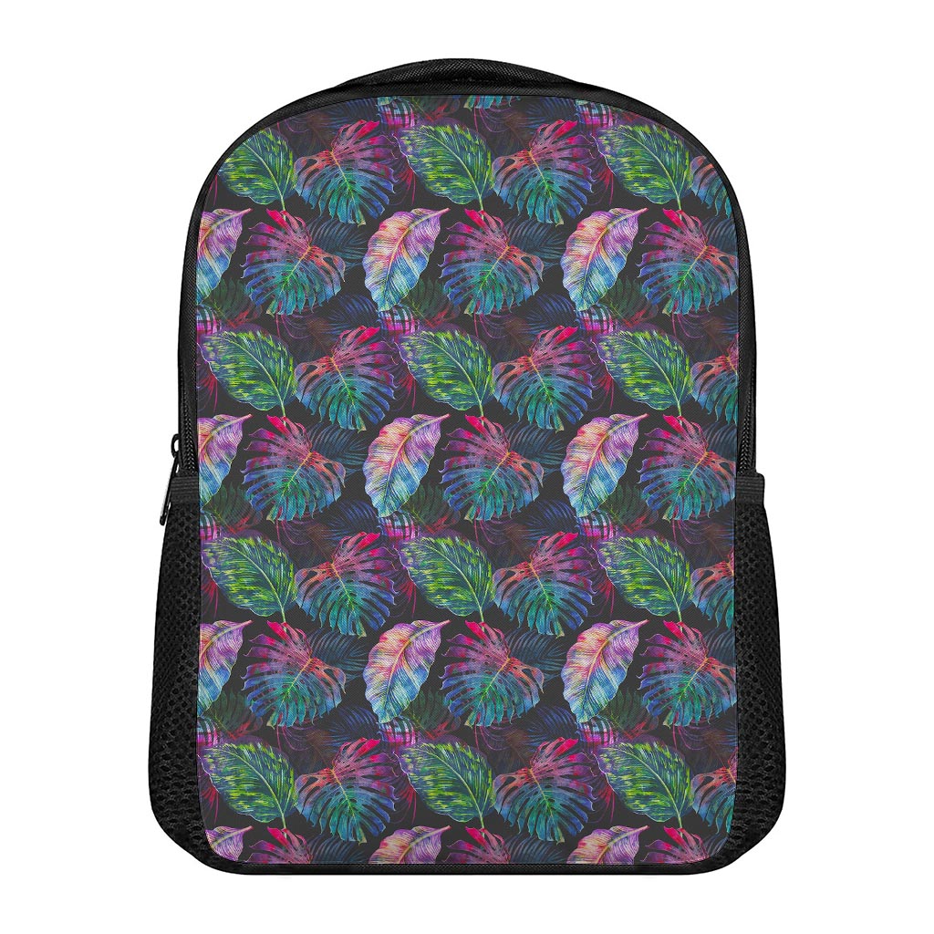 Colorful Tropical Leaves Pattern Print Casual Backpack