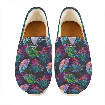 Colorful Tropical Leaves Pattern Print Casual Shoes