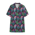 Colorful Tropical Leaves Pattern Print Cotton Hawaiian Shirt