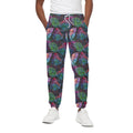 Colorful Tropical Leaves Pattern Print Cotton Sweatpants