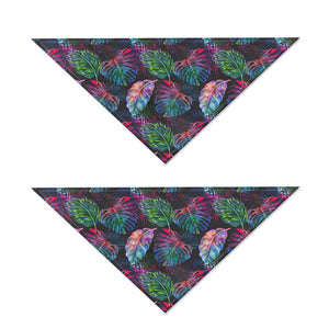 Colorful Tropical Leaves Pattern Print Dog Bandana