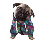 Colorful Tropical Leaves Pattern Print Dog Zip Up Hoodie