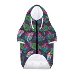 Colorful Tropical Leaves Pattern Print Dog Zip Up Hoodie
