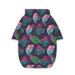 Colorful Tropical Leaves Pattern Print Dog Zip Up Hoodie