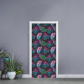 Colorful Tropical Leaves Pattern Print Door Sticker