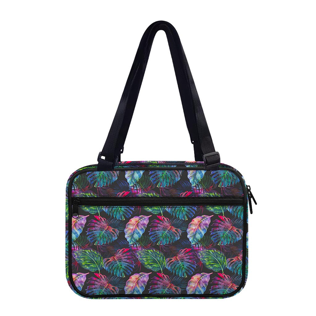 Colorful Tropical Leaves Pattern Print Double Strap Bible Bag