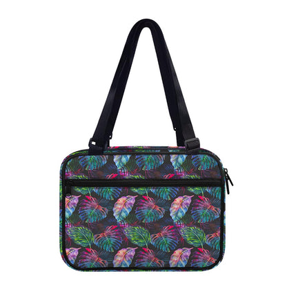 Colorful Tropical Leaves Pattern Print Double Strap Bible Bag