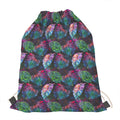 Colorful Tropical Leaves Pattern Print Drawstring Bag