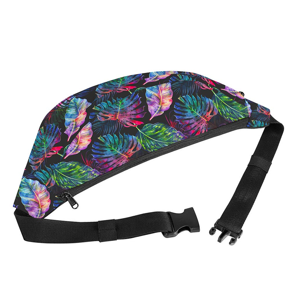 Colorful Tropical Leaves Pattern Print Fanny Pack