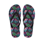 Colorful Tropical Leaves Pattern Print Flip Flops