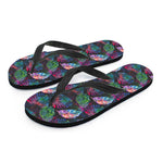 Colorful Tropical Leaves Pattern Print Flip Flops