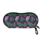 Colorful Tropical Leaves Pattern Print Glasses Case
