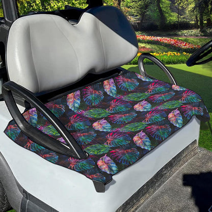 Colorful Tropical Leaves Pattern Print Golf Cart Seat Cover
