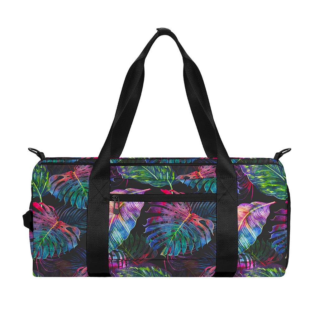 Colorful Tropical Leaves Pattern Print Gym Bag