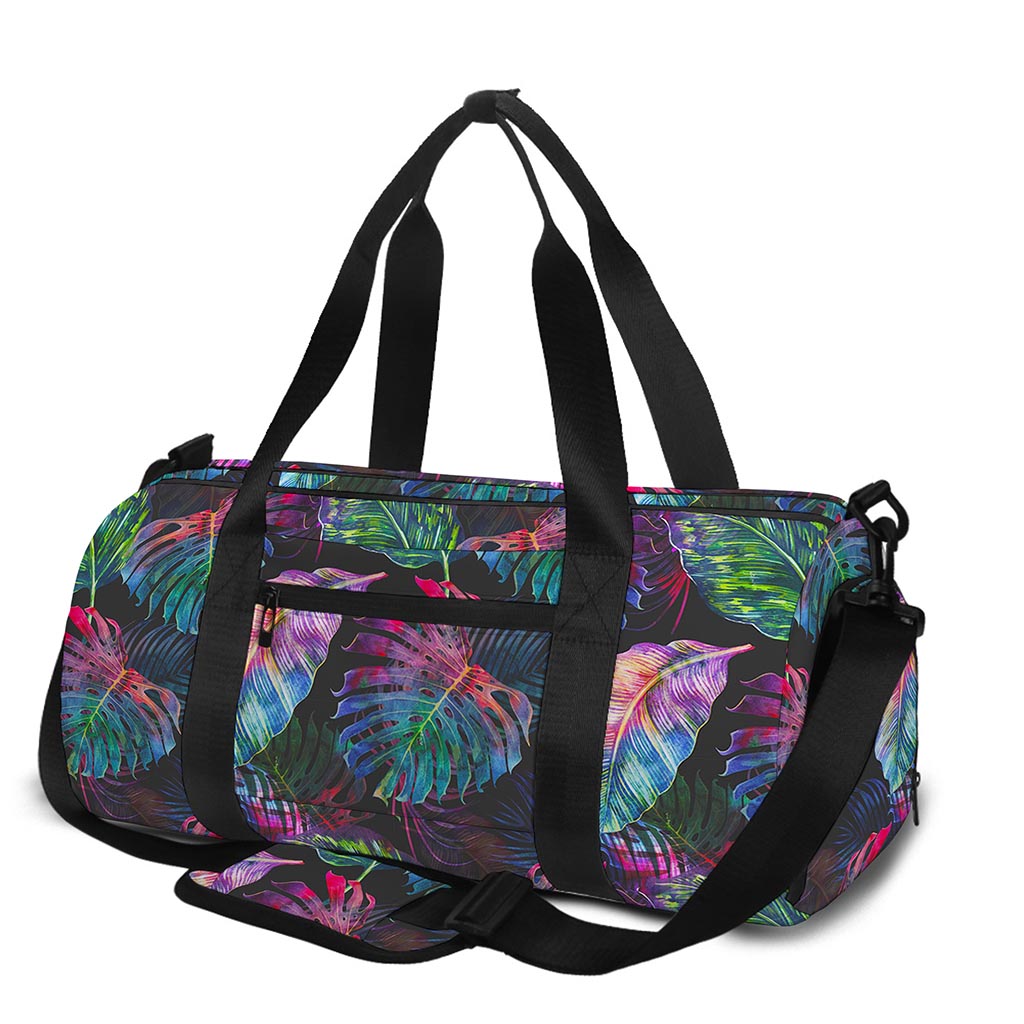 Colorful Tropical Leaves Pattern Print Gym Bag