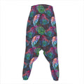 Colorful Tropical Leaves Pattern Print Hammer Pants