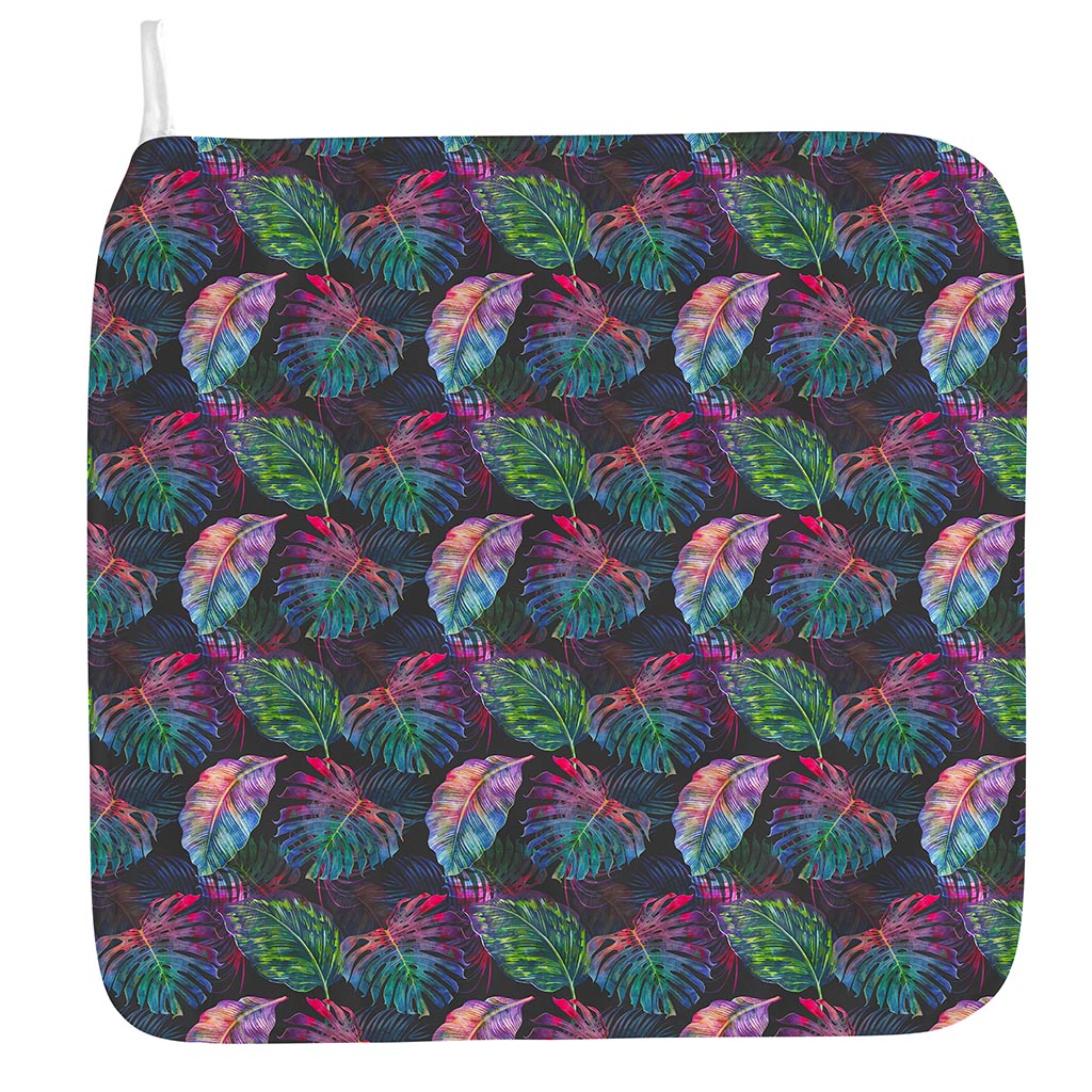 Colorful Tropical Leaves Pattern Print Hand Towel
