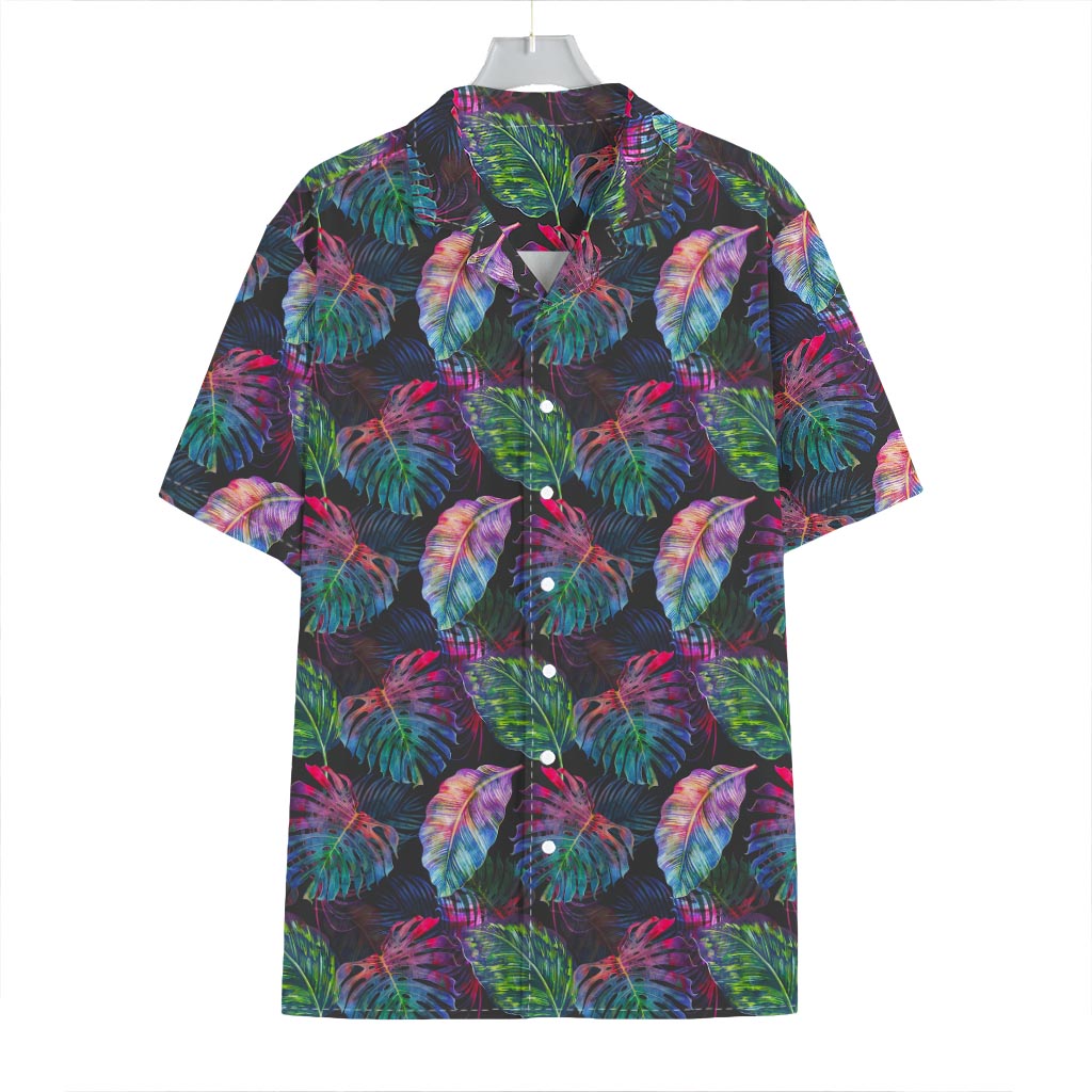 Colorful Tropical Leaves Pattern Print Hawaiian Shirt