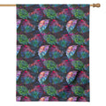 Colorful Tropical Leaves Pattern Print House Flag