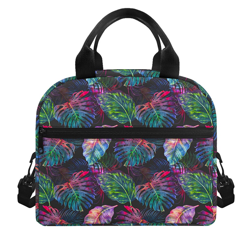 Colorful Tropical Leaves Pattern Print Insulated Lunch Bag