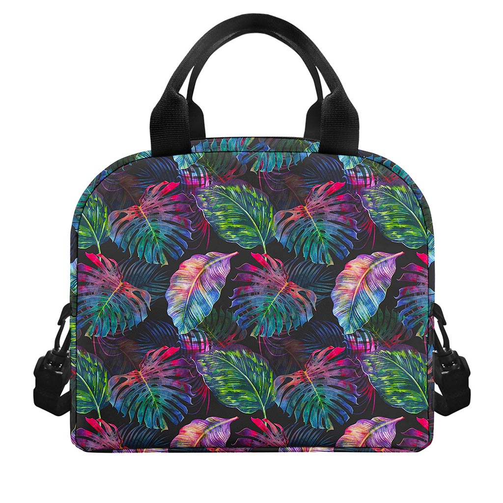 Colorful Tropical Leaves Pattern Print Insulated Lunch Bag