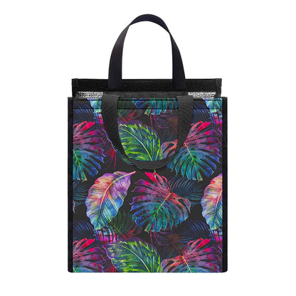 Colorful Tropical Leaves Pattern Print Insulated Lunch Tote