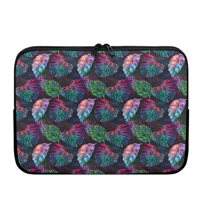 Colorful Tropical Leaves Pattern Print Laptop Sleeve