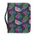 Colorful Tropical Leaves Pattern Print Leather Bible Cover