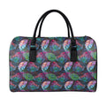 Colorful Tropical Leaves Pattern Print Leather Duffel Bag