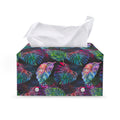 Colorful Tropical Leaves Pattern Print Leather Tissue Box Cover