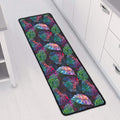 Colorful Tropical Leaves Pattern Print Long Kitchen Mat