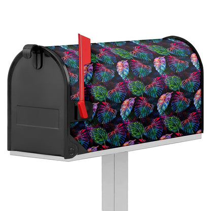 Colorful Tropical Leaves Pattern Print Mailbox Cover
