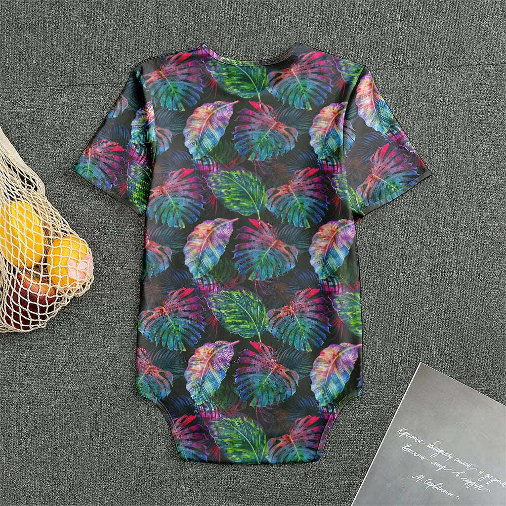 Colorful Tropical Leaves Pattern Print Men's Bodysuit