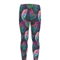 Colorful Tropical Leaves Pattern Print Men's Leggings