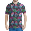 Colorful Tropical Leaves Pattern Print Men's Polo Shirt