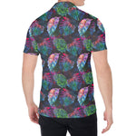 Colorful Tropical Leaves Pattern Print Men's Shirt