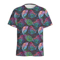 Colorful Tropical Leaves Pattern Print Men's Athletic T-Shirt