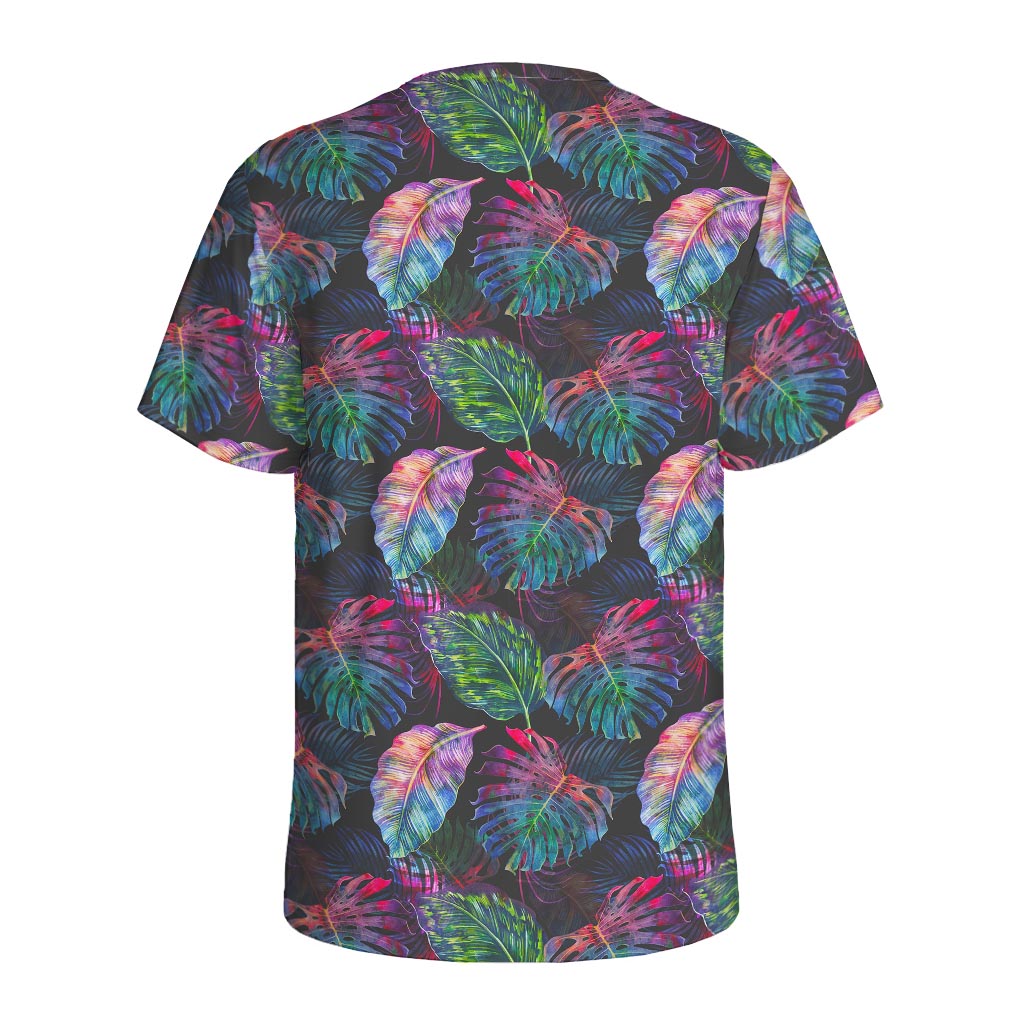 Colorful Tropical Leaves Pattern Print Men's Sports T-Shirt
