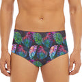 Colorful Tropical Leaves Pattern Print Men's Triangle Swim Briefs