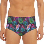 Colorful Tropical Leaves Pattern Print Men's Triangle Swim Briefs