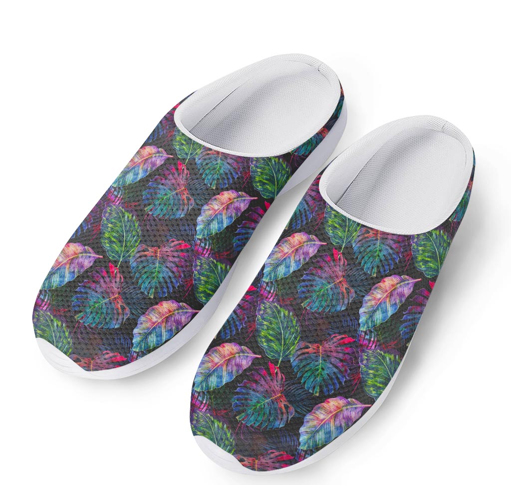 Colorful Tropical Leaves Pattern Print Mesh Casual Shoes