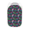Colorful Tropical Leaves Pattern Print Mesh Laundry Hamper