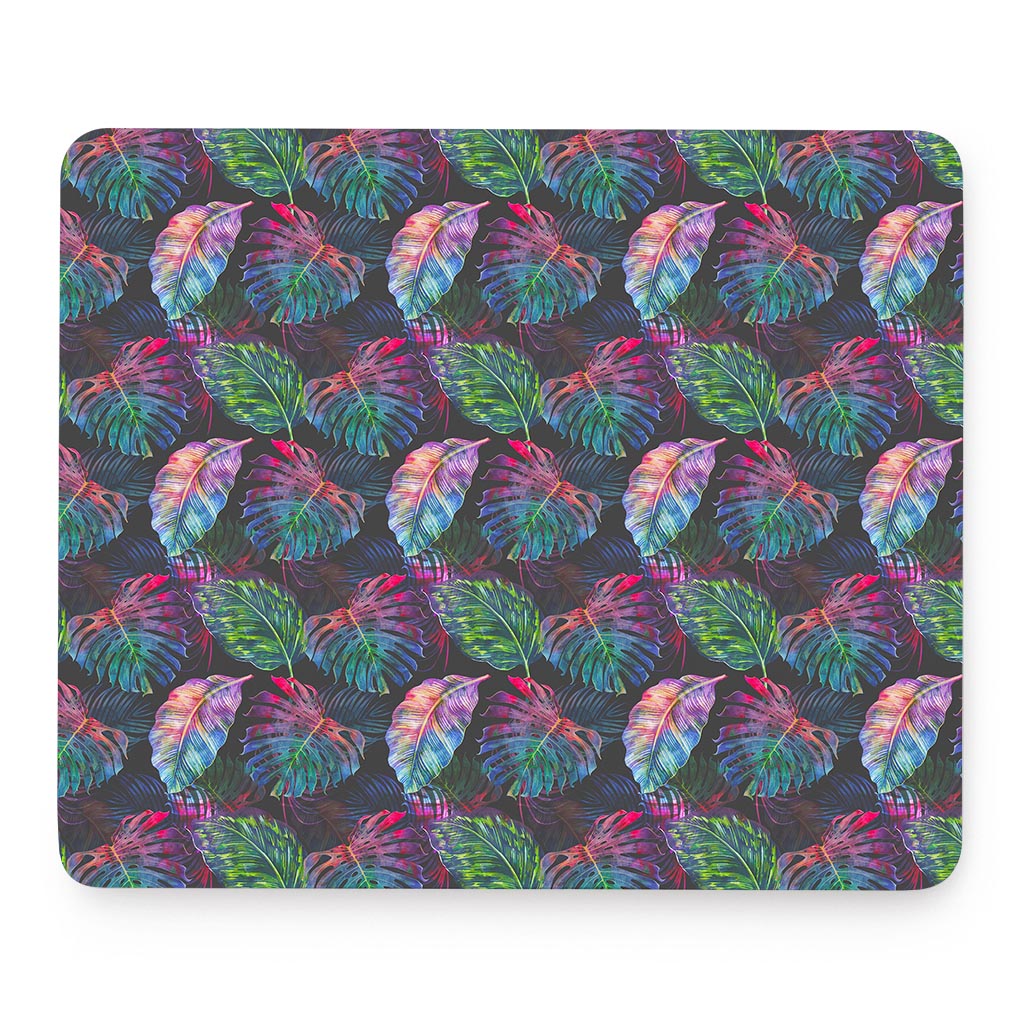 Colorful Tropical Leaves Pattern Print Mouse Pad