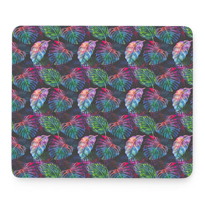 Colorful Tropical Leaves Pattern Print Mouse Pad