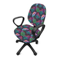 Colorful Tropical Leaves Pattern Print Office Chair Cover