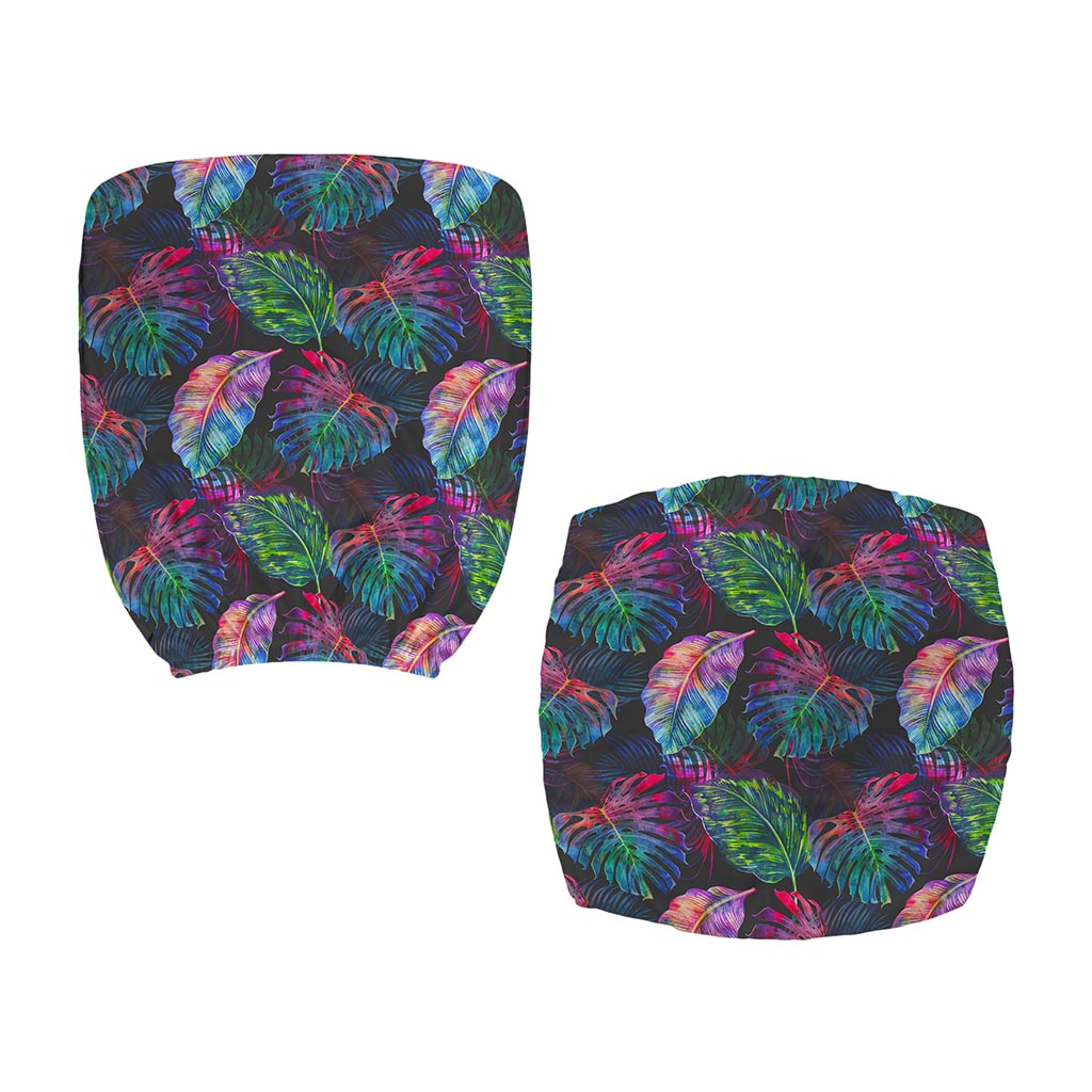 Colorful Tropical Leaves Pattern Print Office Chair Cover