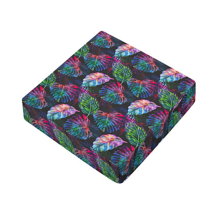 Colorful Tropical Leaves Pattern Print Outdoor Seat Cushion Cover