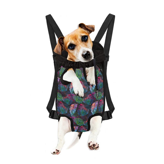 Colorful Tropical Leaves Pattern Print Pet Carrier Backpack