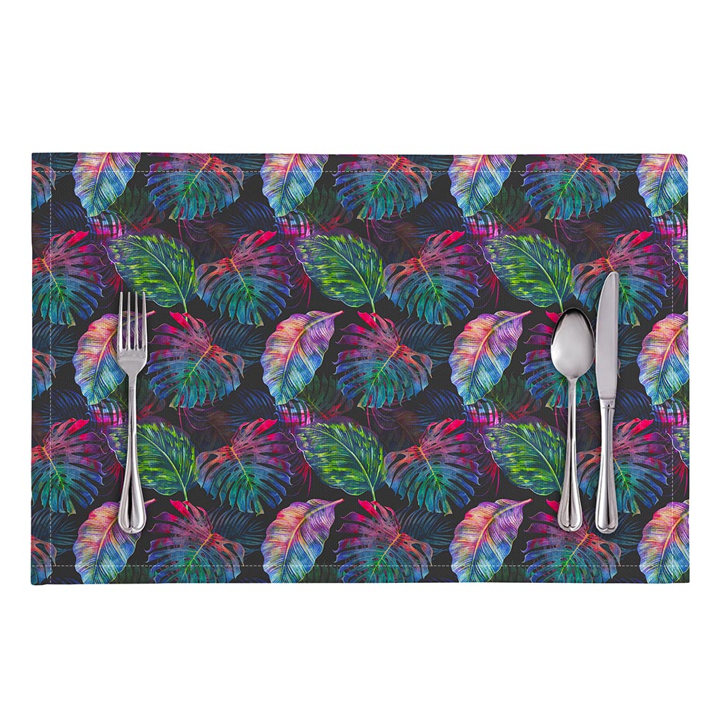 Colorful Tropical Leaves Pattern Print Placemat